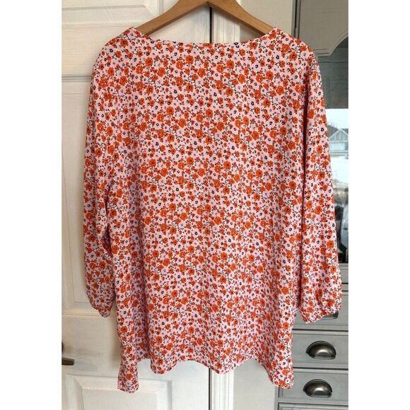 Mario Serrani Italy Women's Plus 2X Floral Blouse Top Boho - Picture 5 of 6